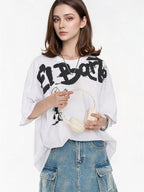 American Street Style Cartoon Graffiti Oversized T-shirt