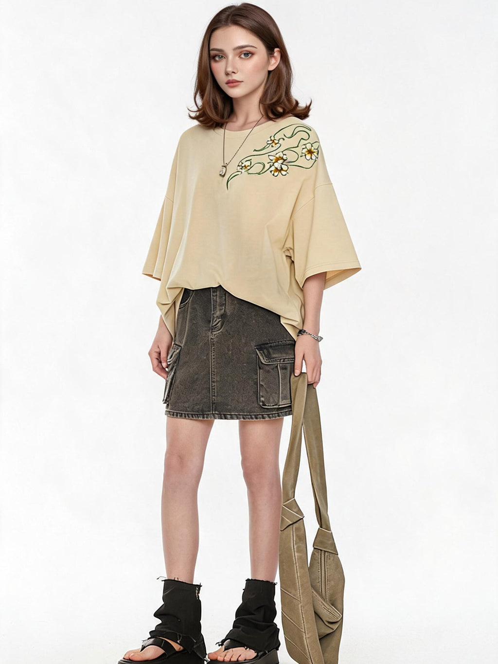 Fresh And Gentle Style Oversized Casual T-shirt
