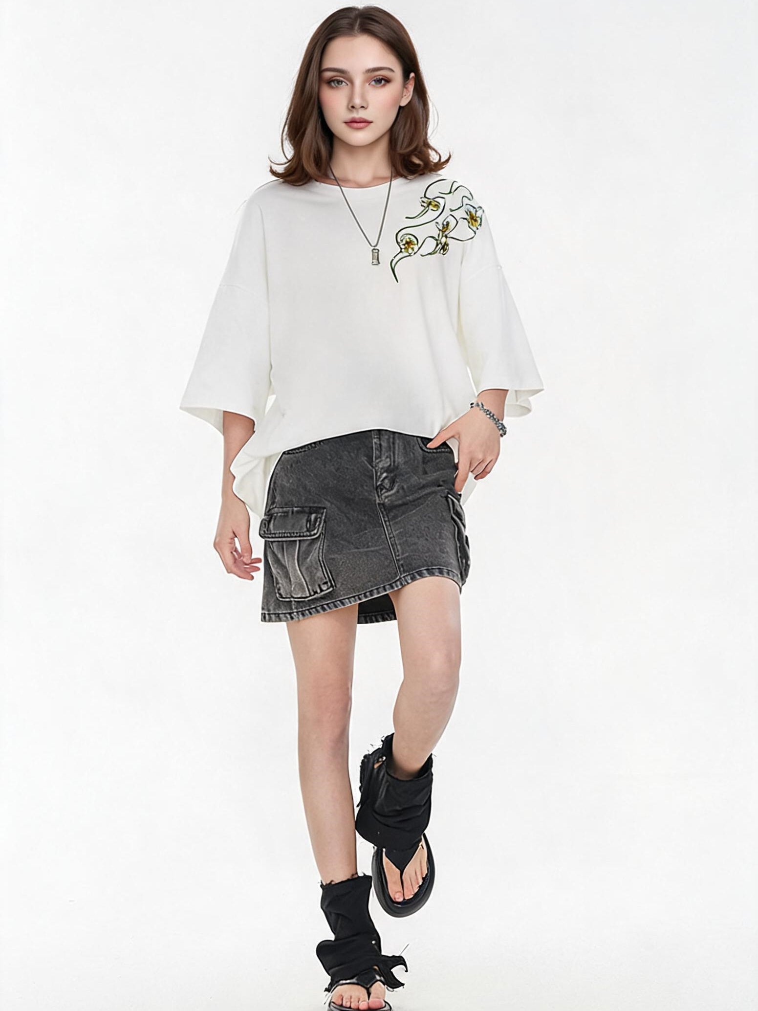 Fresh And Gentle Style Oversized Casual T-shirt