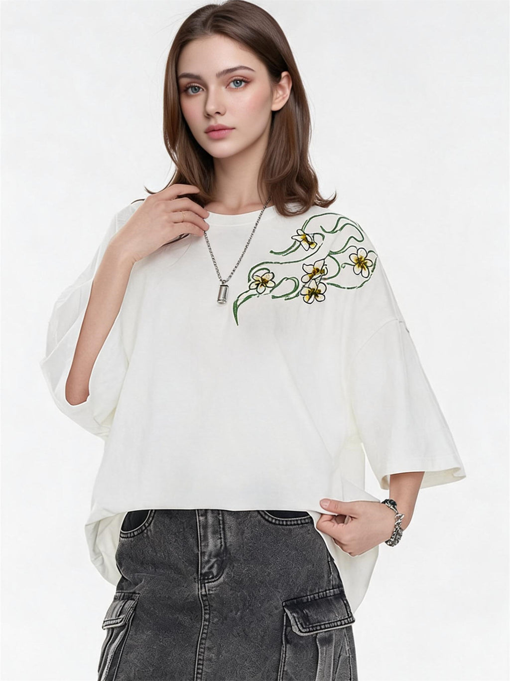 Fresh And Gentle Style Oversized Casual T-shirt
