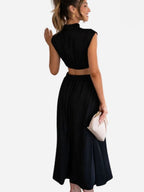Virginia Boutique Summer Sleeveless Long Maxi Dress Chic Silhouette Collection