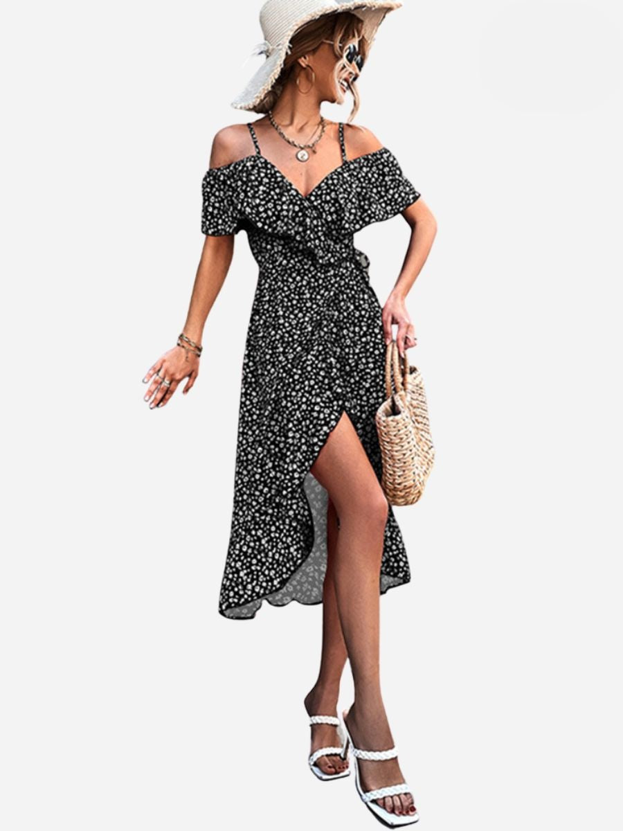 Angelines Elevated Strappy Floral Dress Evening Wear Edit