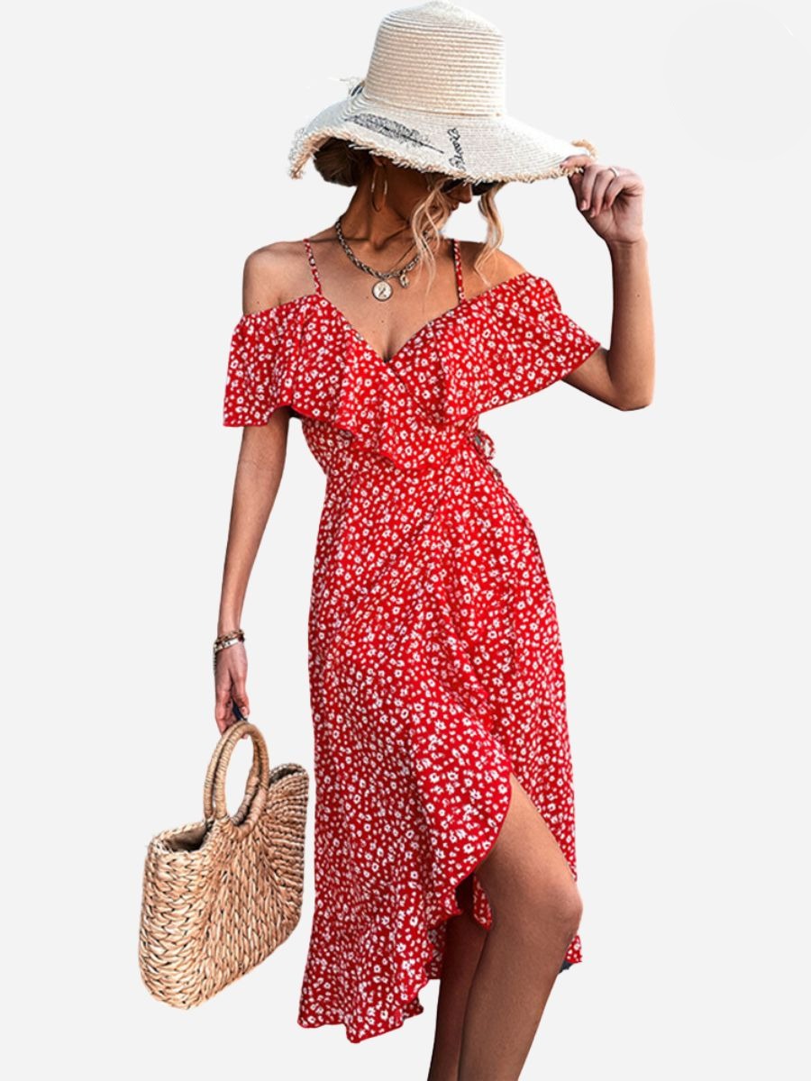 Angelines Elevated Strappy Floral Dress Evening Wear Edit