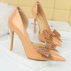 Luxury Rhinestone Bowknot Lady Heels 10.5cm Heels