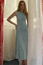High Waist Sleeveless Mini Dress with Straps