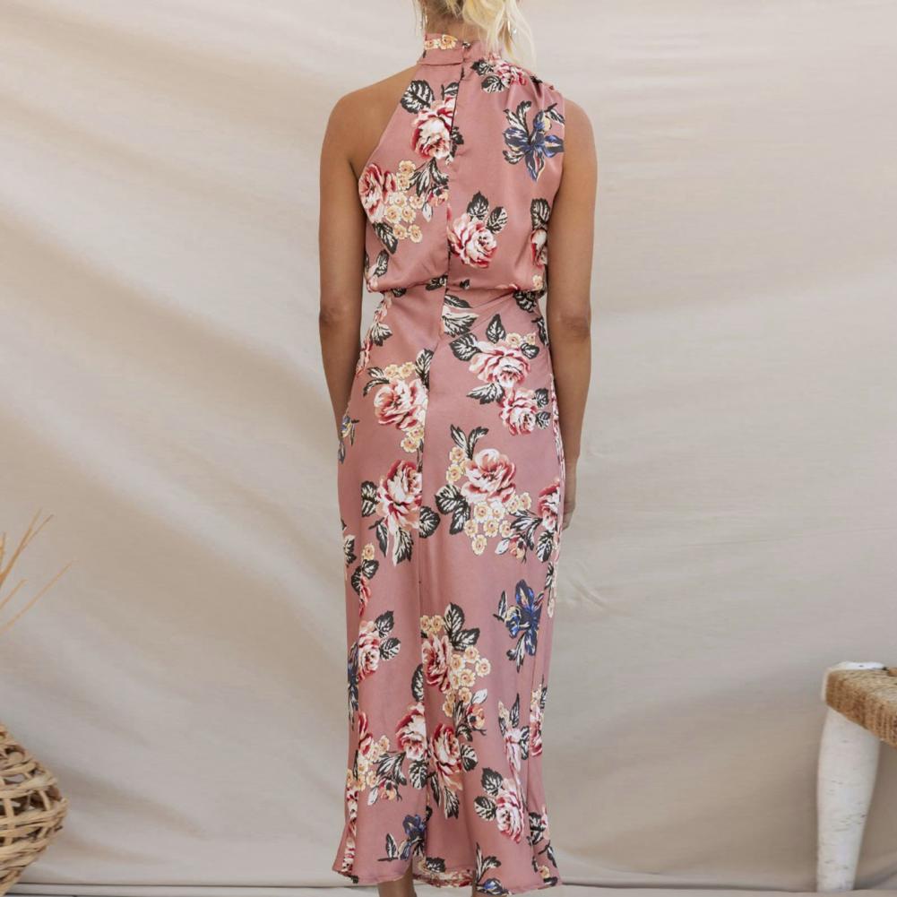 Olga Exclusive Backless Dress with Floral Pattern and Collar Statement Occasion Edit