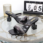 Luxurious French women's slippers with new special-shaped design for fall