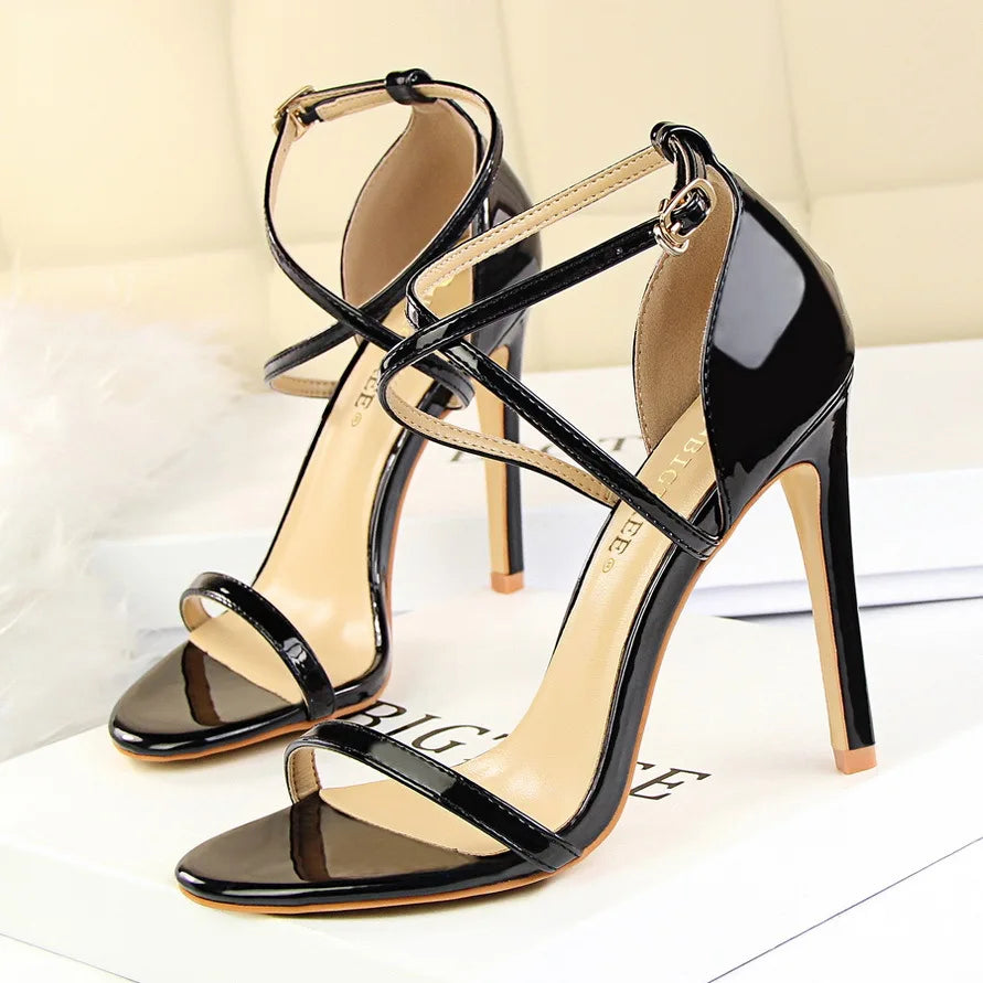 11cm Super High Heels Patent Leather Women Pumps Sexy Woman Heels