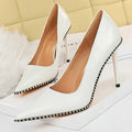High Heels Women Pumps with Rivet Metal Chain