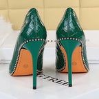 High Heels Women Pumps with Rivet Metal Chain