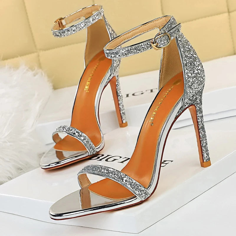 Buckle Strap High Heels Sandals Stiletto 11cm Sexy Party Shoes for Women