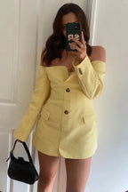 Off-Shoulder Mini Dress with Long Sleeves