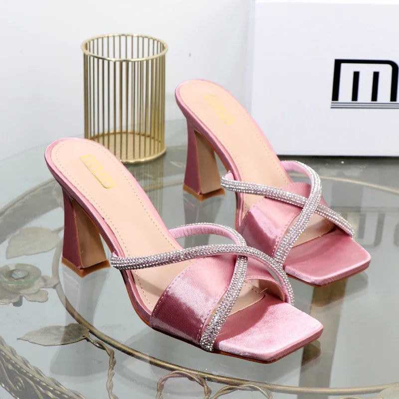 Luxury designer stiletto heels with rhinestones for plus size women