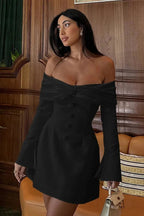 Slim Off Shoulder Bodycon Mini Dress