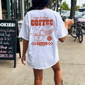 Caffeine Cartoon Coffee Print T-shirt