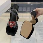 Square High Heels Platform Sandals for Women