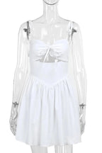 Sleeveless Hollow Out Pleated Mini Dress