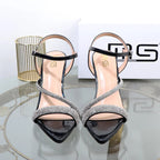 Elegant green high heel shoes for summer, new luxury design