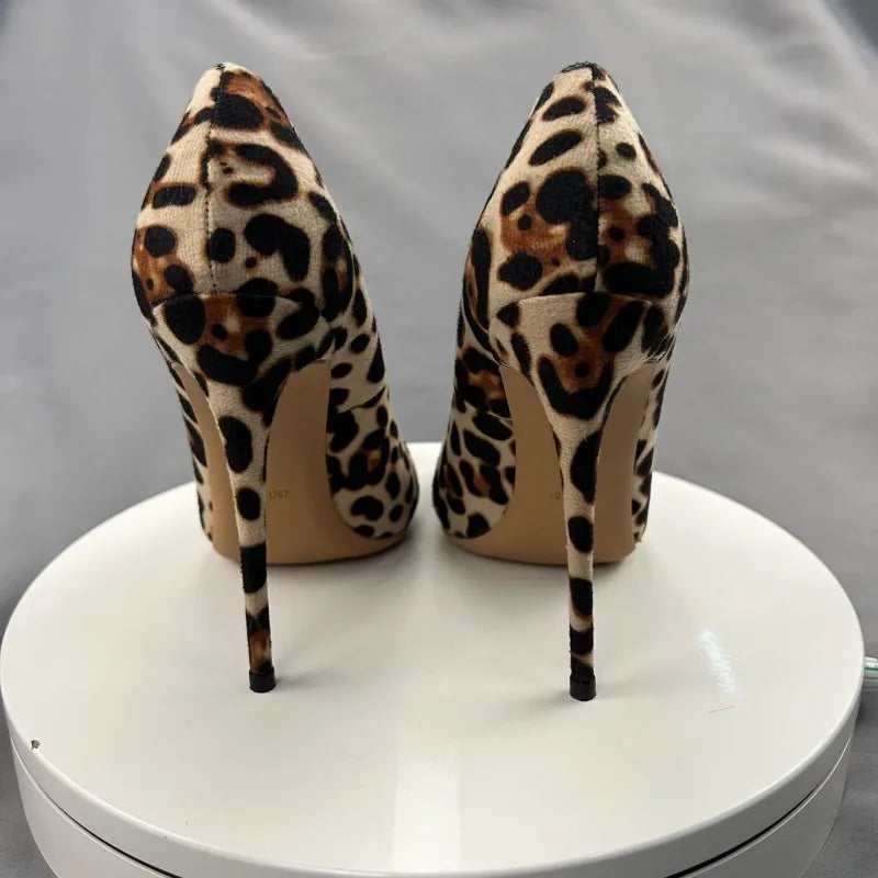 Leopard Print Pointy Toe High Heel Stiletto Pumps for Women