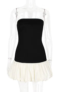 Off Shoulder Patchwork Mini Dress