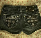 Animated Stitched Denim Short