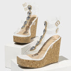 Solid Platform Wedges Open Toe Women Sandals for Summer