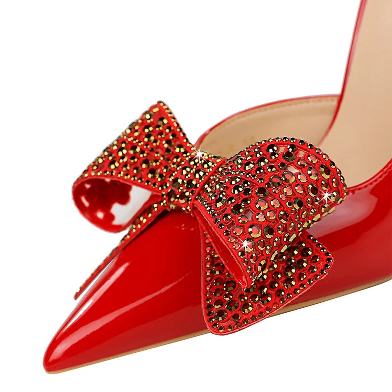 Luxury Rhinestone Bowknot Lady Heels 10.5cm Heels