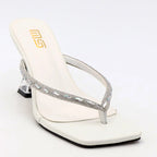 Rhinestone Toe-Clip Stiletto High Heels for Women's Summer Wear
