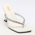 Rhinestone Toe-Clip Stiletto High Heels for Women's Summer Wear