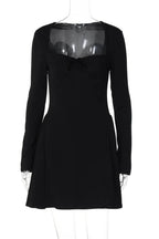 Elegant A-Line High Waist Bodycon Mini Dress with Long Sleeves
