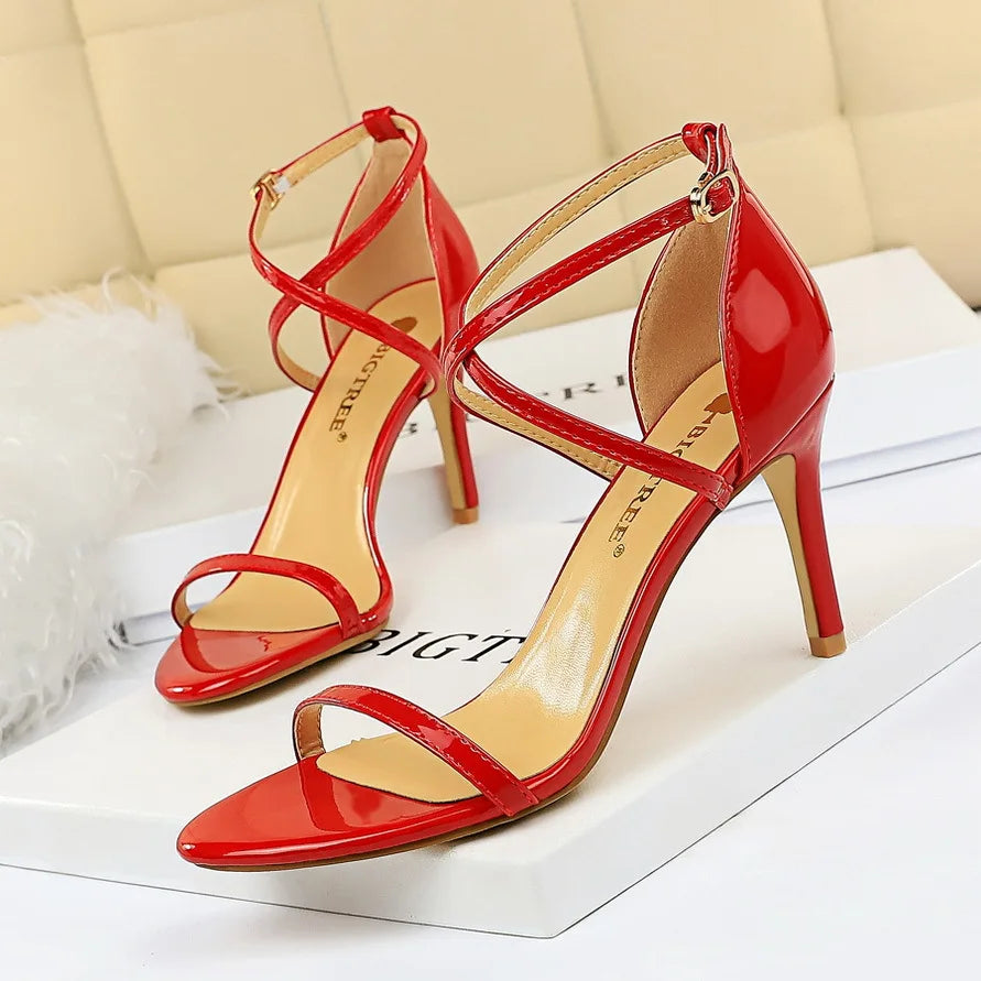 11cm Super High Heels Patent Leather Women Pumps Sexy Woman Heels