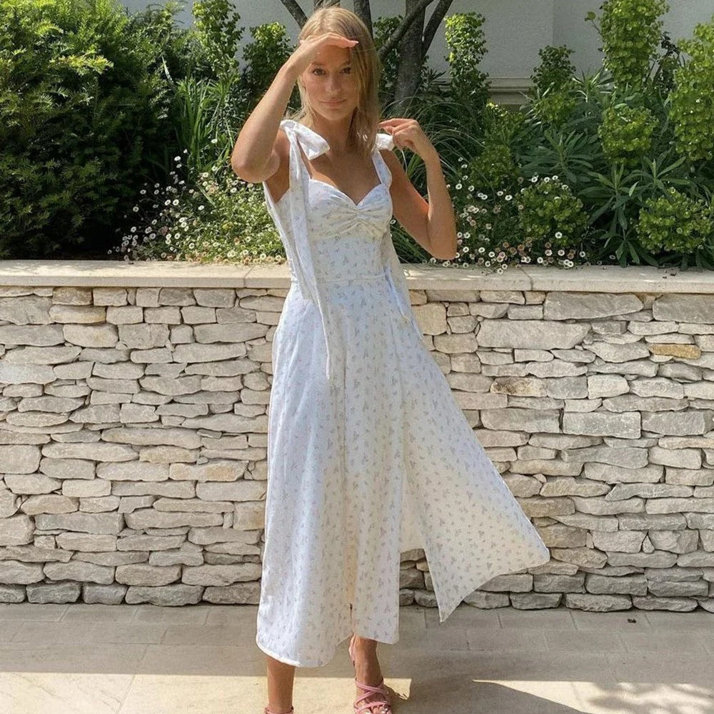Genoveva Statement Midi Summer Dress with Daisy Print Boutique Collection