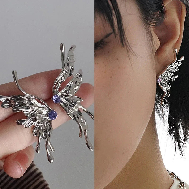 Korean Fashion Pearl Crystal Star Drop Earrings for Women Geometric Pendants Jewelry Gift