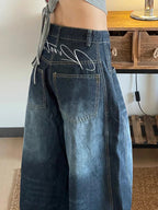 Women's Wide Leg Baggy Casual Denim Trouser Cool Girl High Waisted Streetwear Fashion Pants Female Straight Loose Unisex Jeans