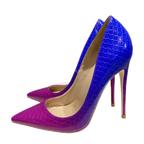 Blue Pink Crocodile Effect Women Sexy High Heel - 8cm, 10cm, 12cm