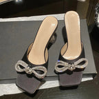 Glitter Rhinestones Transparent Strange High Heels for Women on the Runway