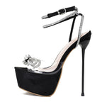 PVC Transparent Crystal Bowknot Platform Sandals