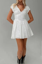 V-Neck A-Line Mini Dress
