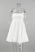 Lace Up Sleeveless High Waist A-Line Mini Dress
