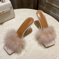 Pink Feather Transparent High Heels for the New Woman