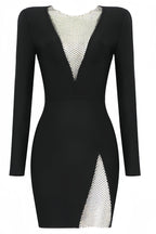 Hera Long Sleeve V-Neck Split Mini Dress