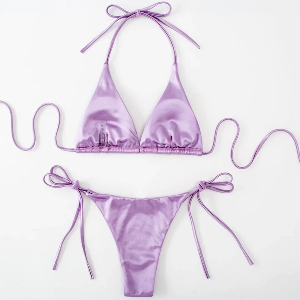 Satin Bikini Set