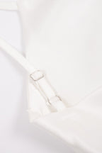 Satin Cowl Neck Tie-straps Slit Dress