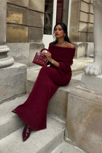 Marguerite Off Shoulder Maxi Knit Dress Set