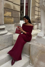 Marguerite Off Shoulder Maxi Knit Dress Set