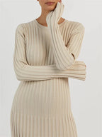 Diana Timeless Knitted Dress with Lacing Elevated Occasion Wear