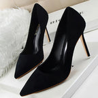 Suede High Heel Pumps - Fashionable Office and Party Shoes