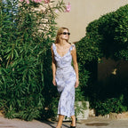 Floral Print Spaghetti Strap V-Neck Slip Maxi Dress