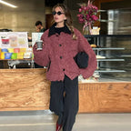Vintage Solid Lapel Jackets Women Casual Loose Single Breasted Jacket Coat With Pockets Female New Spring Chic Street Outwear