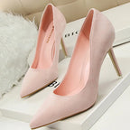 Suede High Heel Pumps - Fashionable Office and Party Shoes